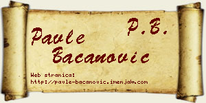 Pavle Bacanović vizit kartica